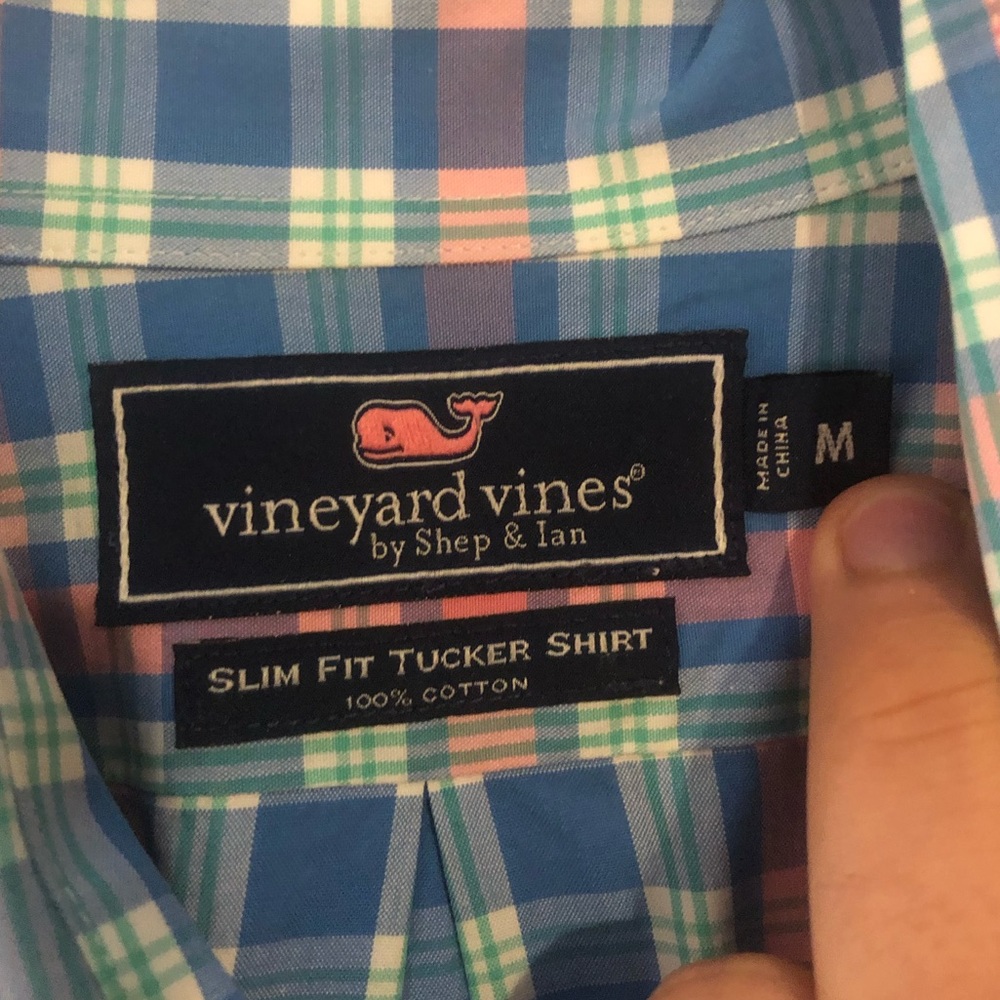 Vineyard Vines Slim Fit Plaid Button Down Medium - Picture 3 of 4